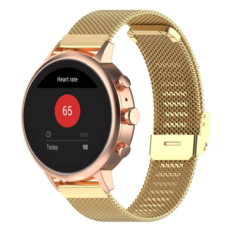 18mm Metal Mesh Wrist Strap Watch Band for Fossil Female Sport / Charter HR / Gen 4 Q Venture HR (Gold) - Watch Bands by buy2fix | Online Shopping UK | buy2fix