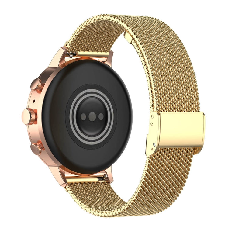 18mm Metal Mesh Wrist Strap Watch Band for Fossil Female Sport / Charter HR / Gen 4 Q Venture HR (Gold) - Watch Bands by buy2fix | Online Shopping UK | buy2fix