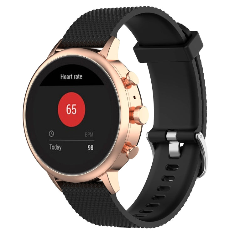 18mm Texture Silicone Wrist Strap Watch Band for Fossil Female Sport / Charter HR / Gen 4 Q Venture HR (Black) - Watch Bands by buy2fix | Online Shopping UK | buy2fix