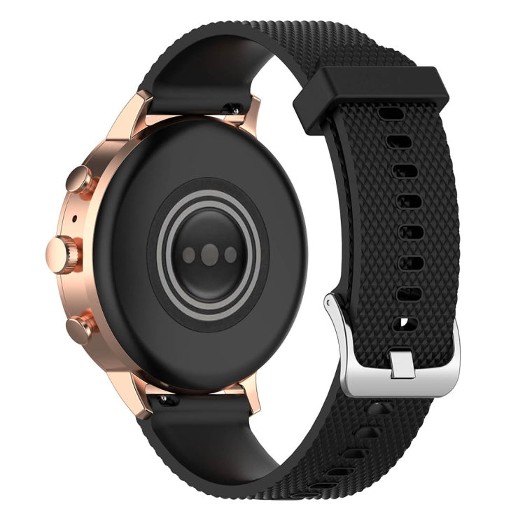 18mm Texture Silicone Wrist Strap Watch Band for Fossil Female Sport / Charter HR / Gen 4 Q Venture HR (Black) - Watch Bands by buy2fix | Online Shopping UK | buy2fix