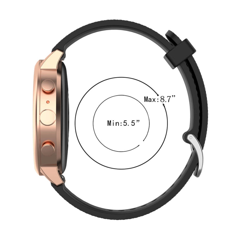18mm Texture Silicone Wrist Strap Watch Band for Fossil Female Sport / Charter HR / Gen 4 Q Venture HR (Black) - Watch Bands by buy2fix | Online Shopping UK | buy2fix
