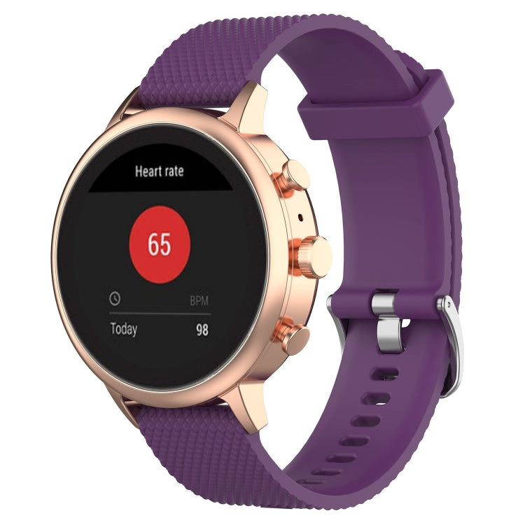 18mm Texture Silicone Wrist Strap Watch Band for Fossil Female Sport / Charter HR / Gen 4 Q Venture HR (Dark Purple) - Watch Bands by buy2fix | Online Shopping UK | buy2fix