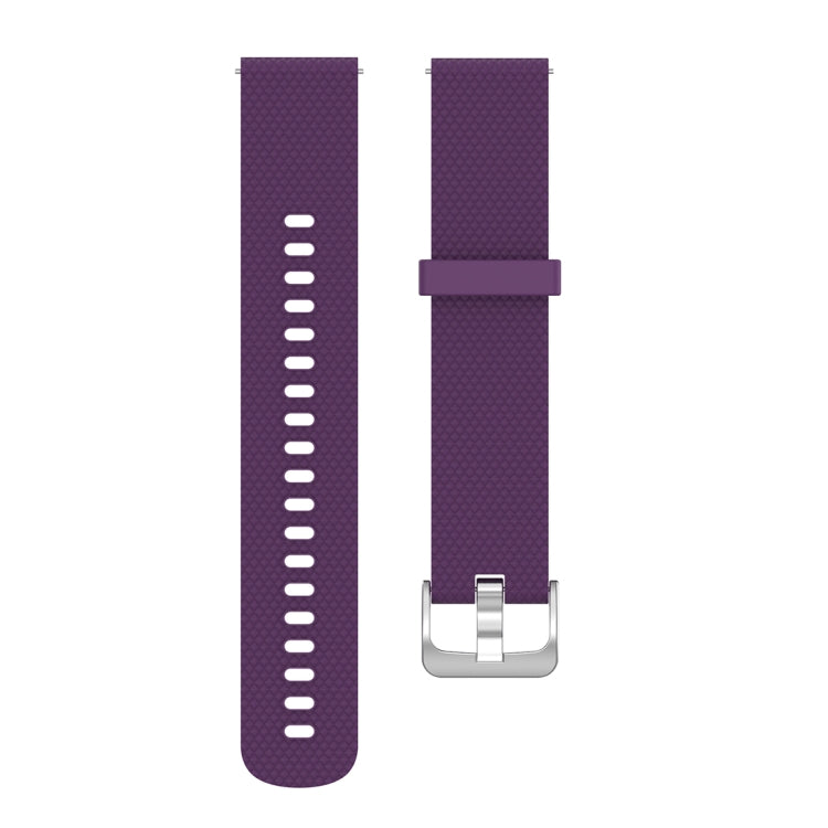 18mm Texture Silicone Wrist Strap Watch Band for Fossil Female Sport / Charter HR / Gen 4 Q Venture HR (Dark Purple) - Watch Bands by buy2fix | Online Shopping UK | buy2fix