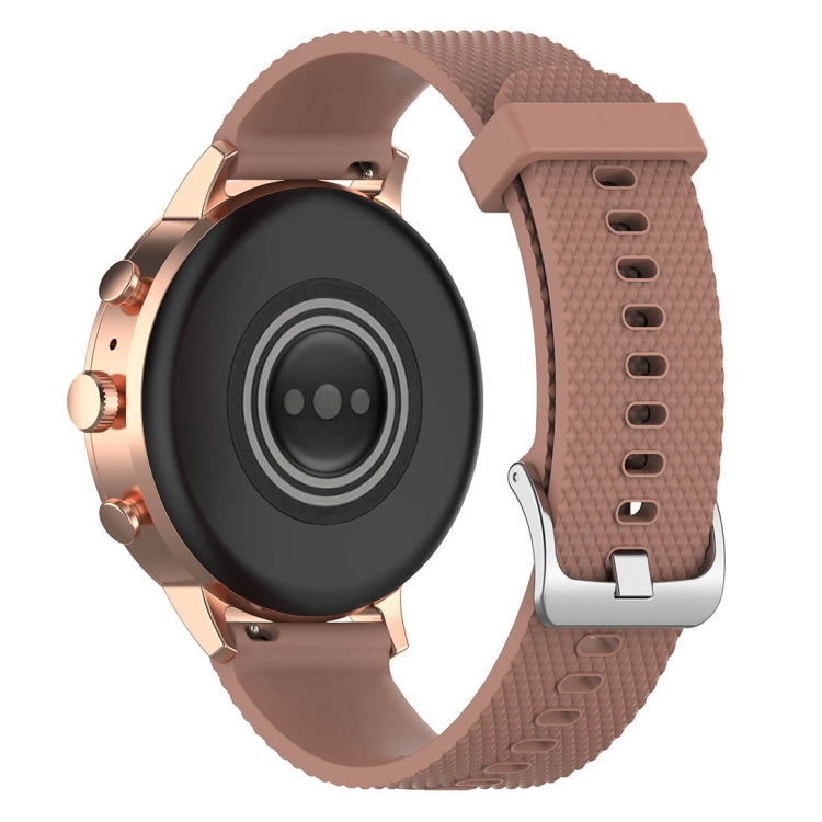 18mm Texture Silicone Wrist Strap Watch Band for Fossil Female Sport / Charter HR / Gen 4 Q Venture HR (Brown) - Watch Bands by buy2fix | Online Shopping UK | buy2fix