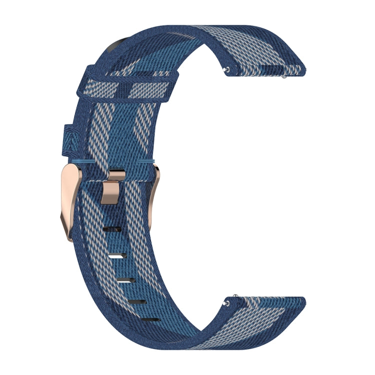 20mm Stripe Weave Nylon Wrist Strap Watch Band for Garmin Venu, Vivomove 3, Vivoactive 3, Forerunner 245 / 645(Blue) - Watch Bands by buy2fix | Online Shopping UK | buy2fix