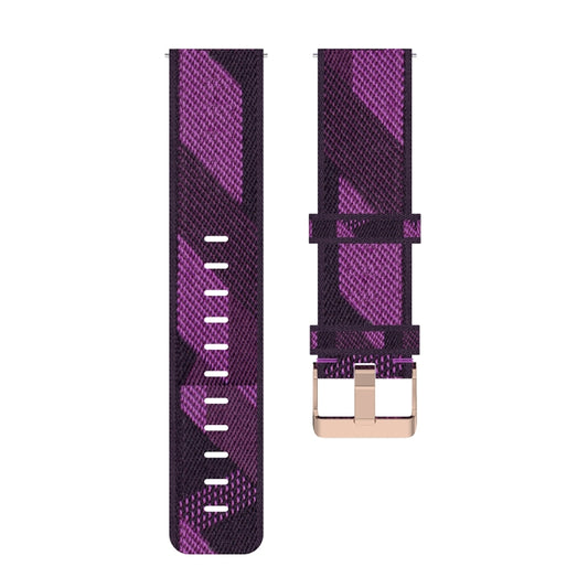 20mm Stripe Weave Nylon Wrist Strap Watch Band for Garmin Venu, Vivomove 3, Vivoactive 3, Forerunner 245 / 645(Purple) by buy2fix