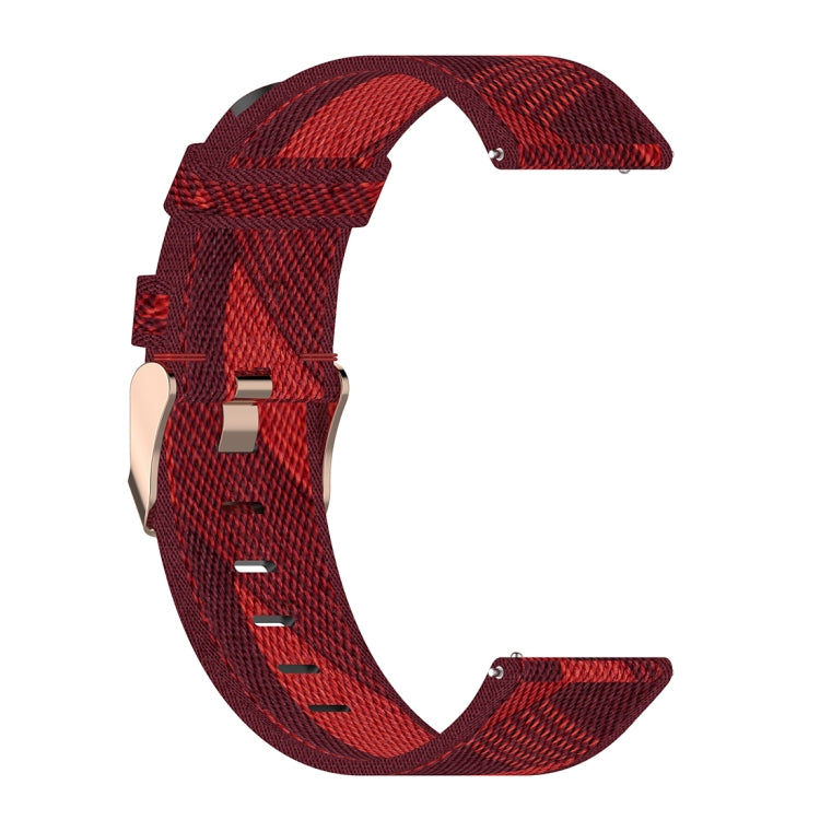 20mm Stripe Weave Nylon Wrist Strap Watch Band for Garmin Venu, Vivomove 3, Vivoactive 3, Forerunner 245 / 645(Red) - Watch Bands by buy2fix | Online Shopping UK | buy2fix
