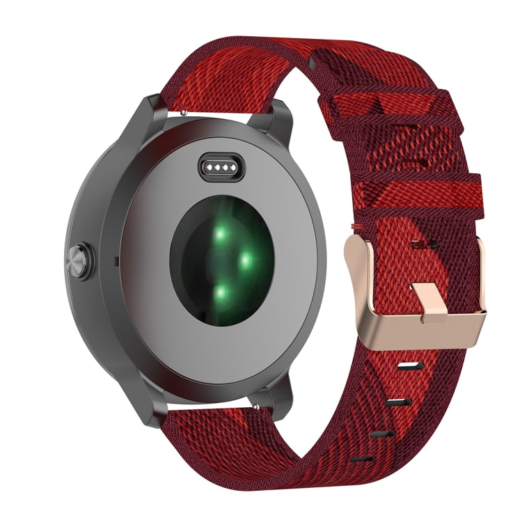 20mm Stripe Weave Nylon Wrist Strap Watch Band for Garmin Venu, Vivomove 3, Vivoactive 3, Forerunner 245 / 645(Red) - Watch Bands by buy2fix | Online Shopping UK | buy2fix