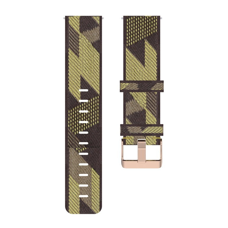 20mm Stripe Weave Nylon Wrist Strap Watch Band for Garmin Venu, Vivomove 3, Vivoactive 3, Forerunner 245 / 645(Yellow) - Watch Bands by buy2fix | Online Shopping UK | buy2fix