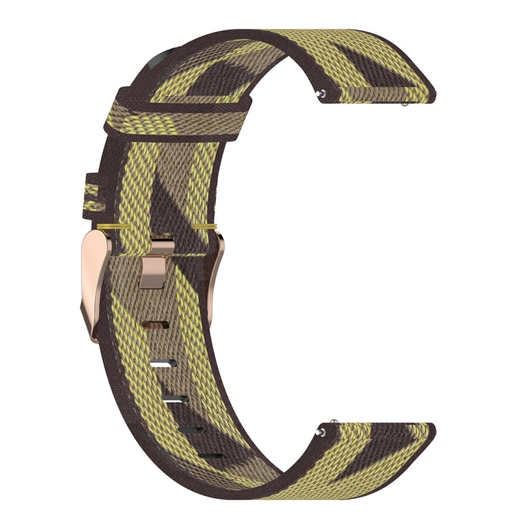 20mm Stripe Weave Nylon Wrist Strap Watch Band for Garmin Venu, Vivomove 3, Vivoactive 3, Forerunner 245 / 645(Yellow) - Watch Bands by buy2fix | Online Shopping UK | buy2fix