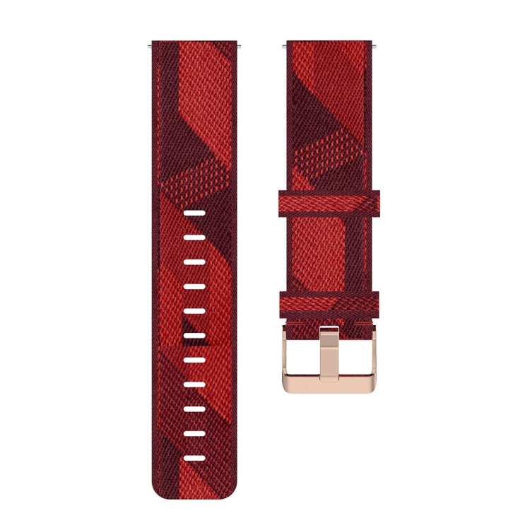 22mm Stripe Weave Nylon Wrist Strap Watch Band for Fossil Gen 5 Carlyle, Gen 5 Julianna, Gen 5 Garrett, Gen 5 Carlyle HR (Red) - Watch Bands by buy2fix | Online Shopping UK | buy2fix