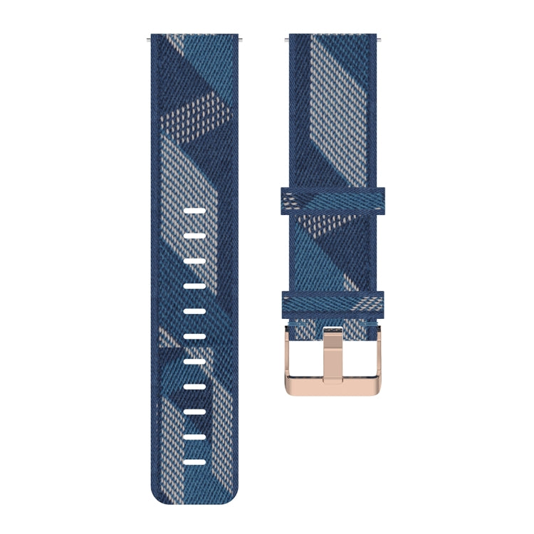 22mm Stripe Weave Nylon Wrist Strap Watch Band for Galaxy Watch 46mm / Gear S3(Blue) - Watch Bands by buy2fix | Online Shopping UK | buy2fix