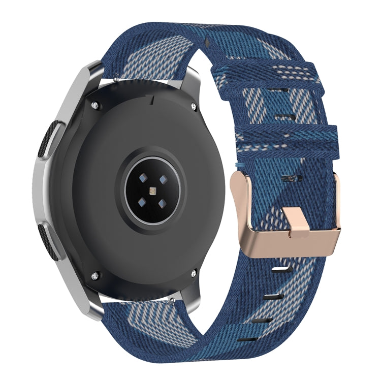 22mm Stripe Weave Nylon Wrist Strap Watch Band for Galaxy Watch 46mm / Gear S3(Blue) - Watch Bands by buy2fix | Online Shopping UK | buy2fix