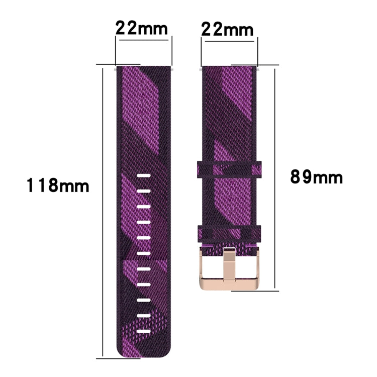 22mm Stripe Weave Nylon Wrist Strap Watch Band for Galaxy Watch 46mm / Gear S3(Blue) - Watch Bands by buy2fix | Online Shopping UK | buy2fix