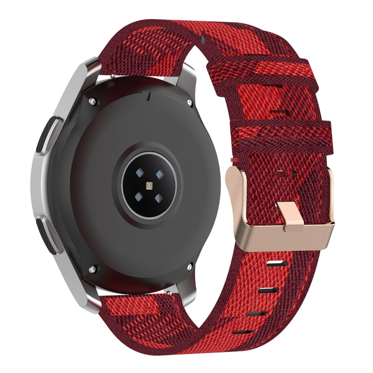 22mm Stripe Weave Nylon Wrist Strap Watch Band for Galaxy Watch 46mm / Gear S3(Red) - Watch Bands by buy2fix | Online Shopping UK | buy2fix
