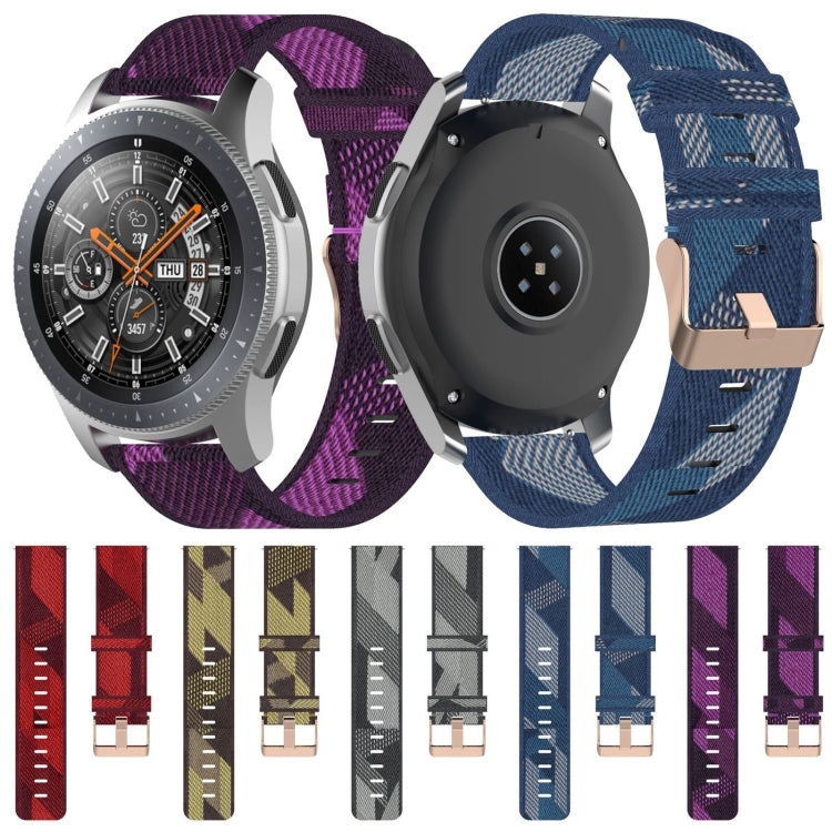 22mm Stripe Weave Nylon Wrist Strap Watch Band for Galaxy Watch 46mm / Gear S3(Blue) - Watch Bands by buy2fix | Online Shopping UK | buy2fix