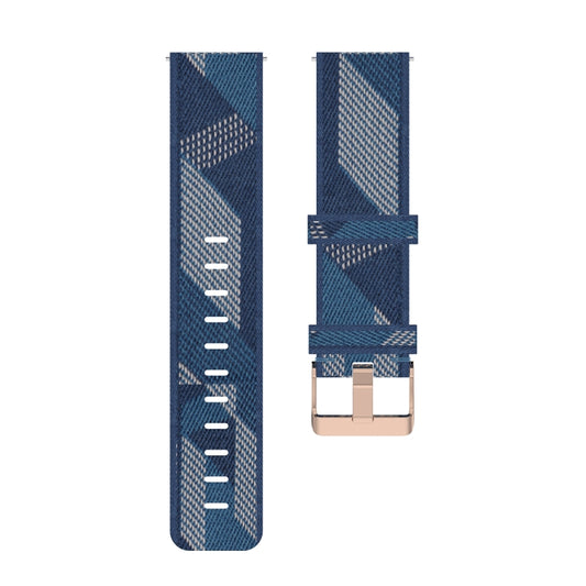 22mm Stripe Weave Nylon Wrist Strap Watch Band for Xiaomi Mi Watch Color, Garmin Vivoactive 4(Blue) by buy2fix