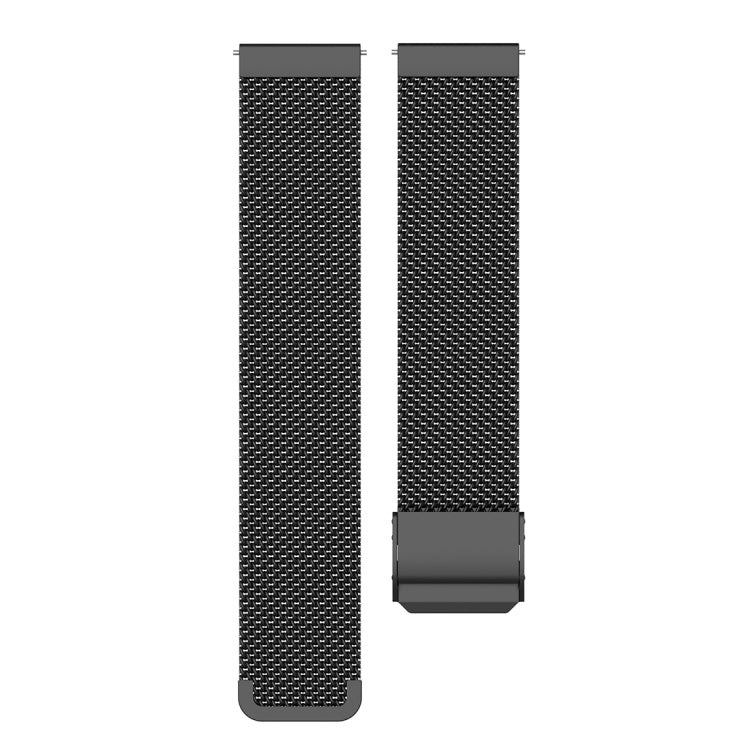 22mm Metal Mesh Wrist Strap Watch Band for Fossil Gen 5 Carlyle / Gen 5 Julianna / Gen 5 Garrett / Gen 5 Carlyle HR (Black) - Watch Bands by buy2fix | Online Shopping UK | buy2fix