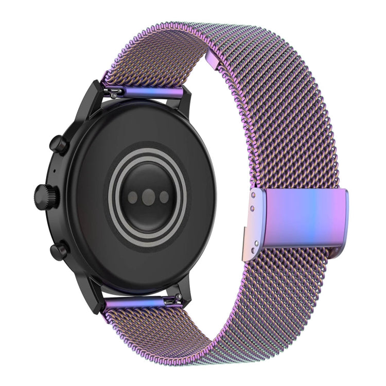 22mm Metal Mesh Wrist Strap Watch Band for Fossil Gen 5 Carlyle / Gen 5 Julianna / Gen 5 Garrett / Gen 5 Carlyle HR (Colour) - Watch Bands by buy2fix | Online Shopping UK | buy2fix