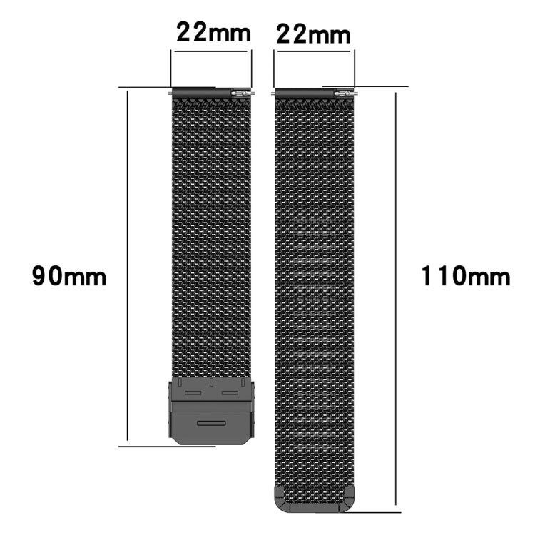 22mm Metal Mesh Wrist Strap Watch Band for Fossil Gen 5 Carlyle / Gen 5 Julianna / Gen 5 Garrett / Gen 5 Carlyle HR (Colour) - Watch Bands by buy2fix | Online Shopping UK | buy2fix