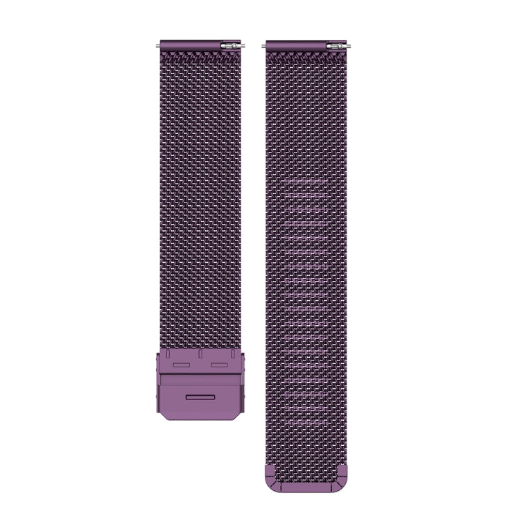 22mm Metal Mesh Wrist Strap Watch Band for Fossil Gen 5 Carlyle / Gen 5 Julianna / Gen 5 Garrett / Gen 5 Carlyle HR (Dark Purple) - Watch Bands by buy2fix | Online Shopping UK | buy2fix