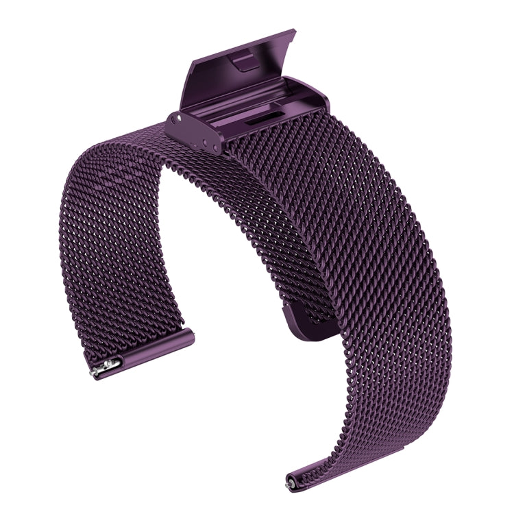 22mm Metal Mesh Wrist Strap Watch Band for Fossil Gen 5 Carlyle / Gen 5 Julianna / Gen 5 Garrett / Gen 5 Carlyle HR (Dark Purple) - Watch Bands by buy2fix | Online Shopping UK | buy2fix