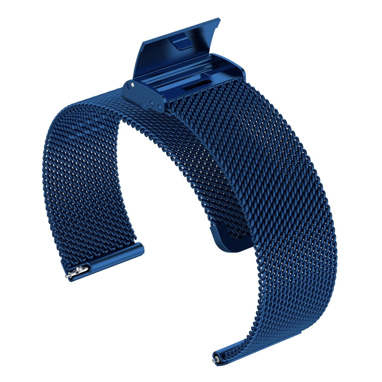 22mm Metal Mesh Wrist Strap Watch Band for Fossil Gen 5 Carlyle / Gen 5 Julianna / Gen 5 Garrett / Gen 5 Carlyle HR (Dark Blue) - Watch Bands by buy2fix | Online Shopping UK | buy2fix