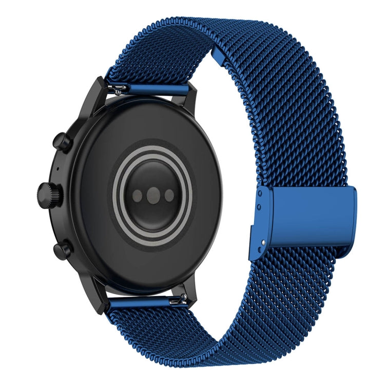 22mm Metal Mesh Wrist Strap Watch Band for Fossil Gen 5 Carlyle / Gen 5 Julianna / Gen 5 Garrett / Gen 5 Carlyle HR (Dark Blue) - Watch Bands by buy2fix | Online Shopping UK | buy2fix