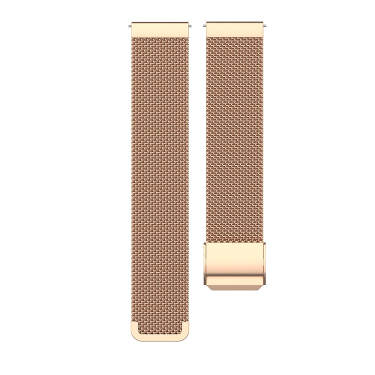 22mm Metal Mesh Wrist Strap Watch Band for Fossil Gen 5 Carlyle / Gen 5 Julianna / Gen 5 Garrett / Gen 5 Carlyle HR (Rose Gold) - Watch Bands by buy2fix | Online Shopping UK | buy2fix