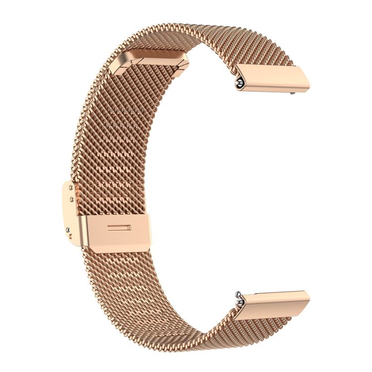 22mm Metal Mesh Wrist Strap Watch Band for Fossil Gen 5 Carlyle / Gen 5 Julianna / Gen 5 Garrett / Gen 5 Carlyle HR (Rose Gold) - Watch Bands by buy2fix | Online Shopping UK | buy2fix