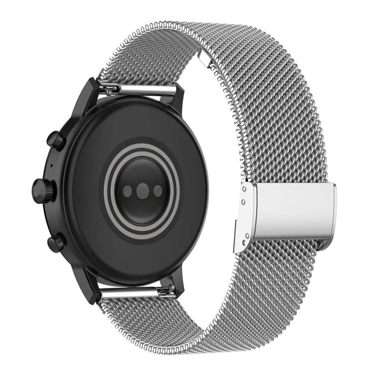22mm Metal Mesh Wrist Strap Watch Band for Fossil Gen 5 Carlyle / Gen 5 Julianna / Gen 5 Garrett / Gen 5 Carlyle HR(Silver) - Watch Bands by buy2fix | Online Shopping UK | buy2fix