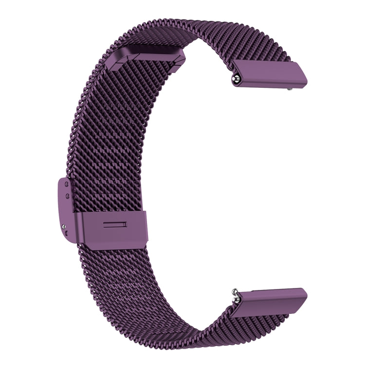 22mm Metal Mesh Wrist Strap Watch Band for Fossil Hybrid Smartwatch HR, Male Gen 4 Explorist HR, Male Sport (Dark Purple) - Watch Bands by buy2fix | Online Shopping UK | buy2fix