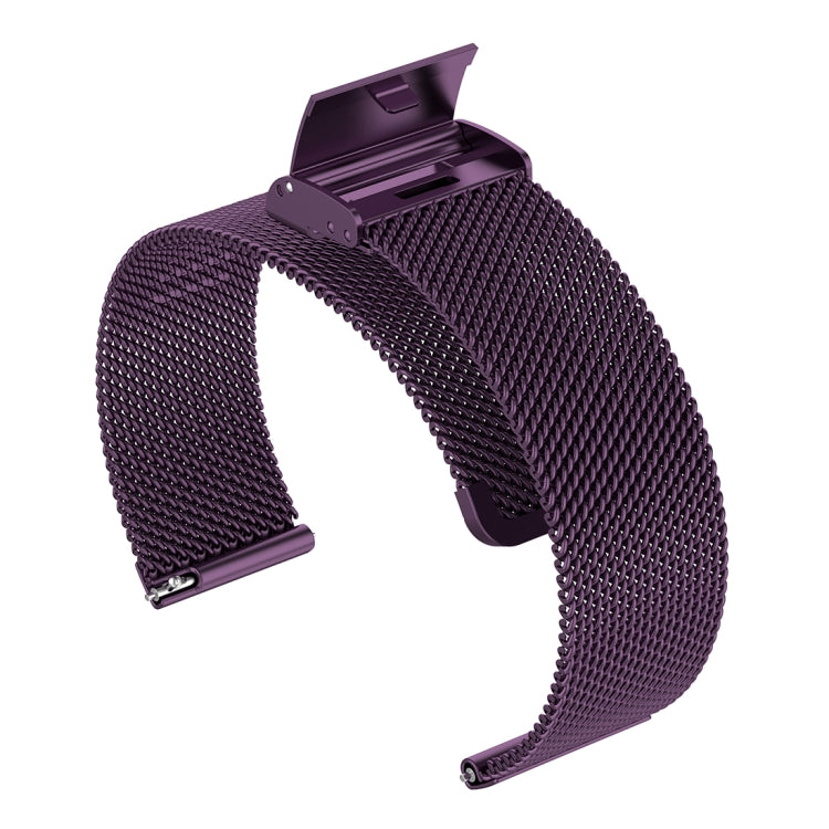 22mm Metal Mesh Wrist Strap Watch Band for Fossil Hybrid Smartwatch HR, Male Gen 4 Explorist HR, Male Sport (Dark Purple) - Watch Bands by buy2fix | Online Shopping UK | buy2fix