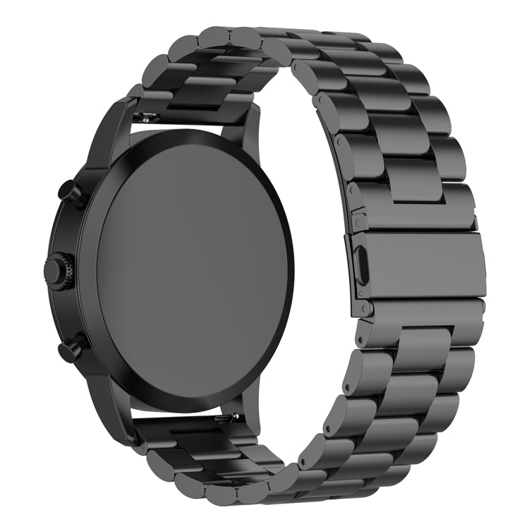 22mm Steel Wrist Strap Watch Band for Fossil Hybrid Smartwatch HR, Male Gen 4 Explorist HR / Male Sport(Black) - Watch Bands by buy2fix | Online Shopping UK | buy2fix
