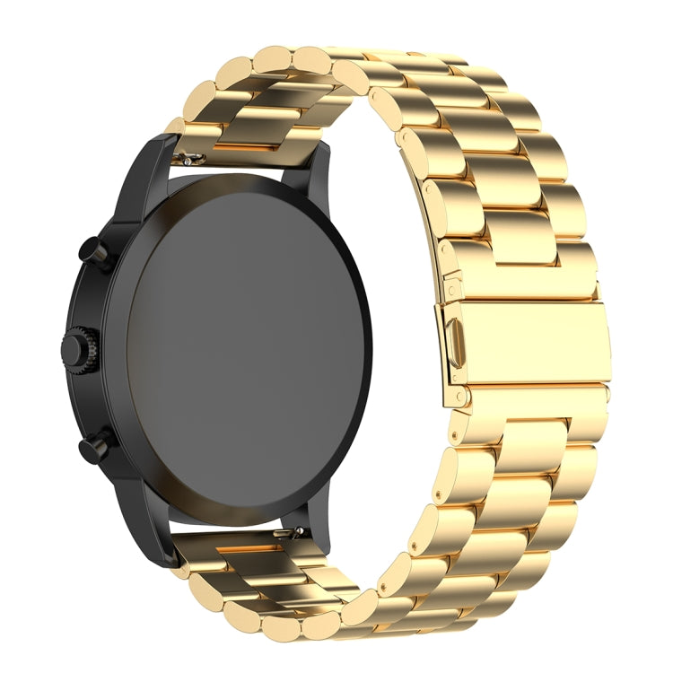 22mm Steel Wrist Strap Watch Band for Fossil Hybrid Smartwatch HR, Male Gen 4 Explorist HR / Male Sport (Gold) - Watch Bands by buy2fix | Online Shopping UK | buy2fix