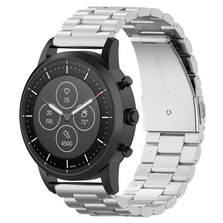 22mm Steel Wrist Strap Watch Band for Fossil Hybrid Smartwatch HR, Male Gen 4 Explorist HR / Male Sport(Silver) - Watch Bands by buy2fix | Online Shopping UK | buy2fix