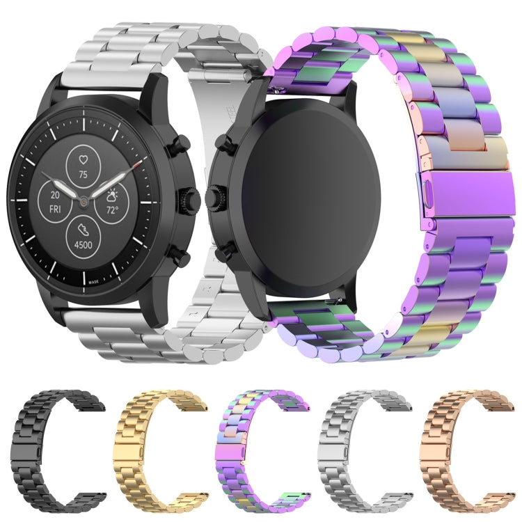 22mm Steel Wrist Strap Watch Band for Fossil Hybrid Smartwatch HR, Male Gen 4 Explorist HR / Male Sport (Colour) - Watch Bands by buy2fix | Online Shopping UK | buy2fix