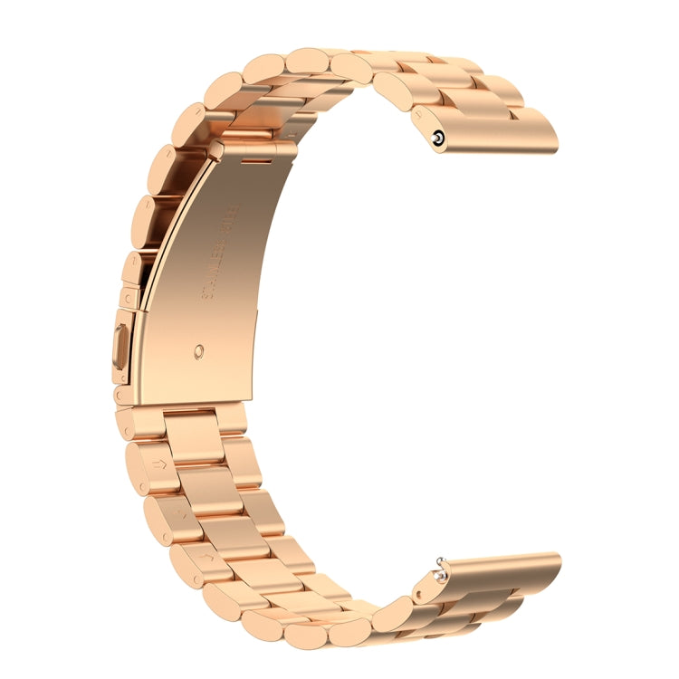 22mm Steel Wrist Strap Watch Band for Fossil Gen 5 Carlyle, Gen 5 Julianna, Gen 5 Garrett, Gen 5 Carlyle HR (Rose Gold) - Watch Bands by buy2fix | Online Shopping UK | buy2fix