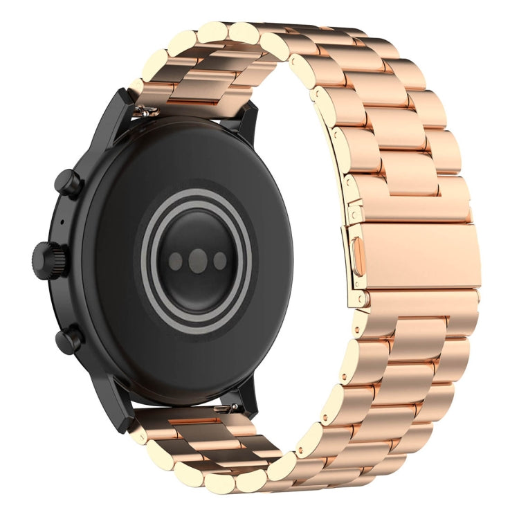 22mm Steel Wrist Strap Watch Band for Fossil Gen 5 Carlyle, Gen 5 Julianna, Gen 5 Garrett, Gen 5 Carlyle HR (Rose Gold) - Watch Bands by buy2fix | Online Shopping UK | buy2fix