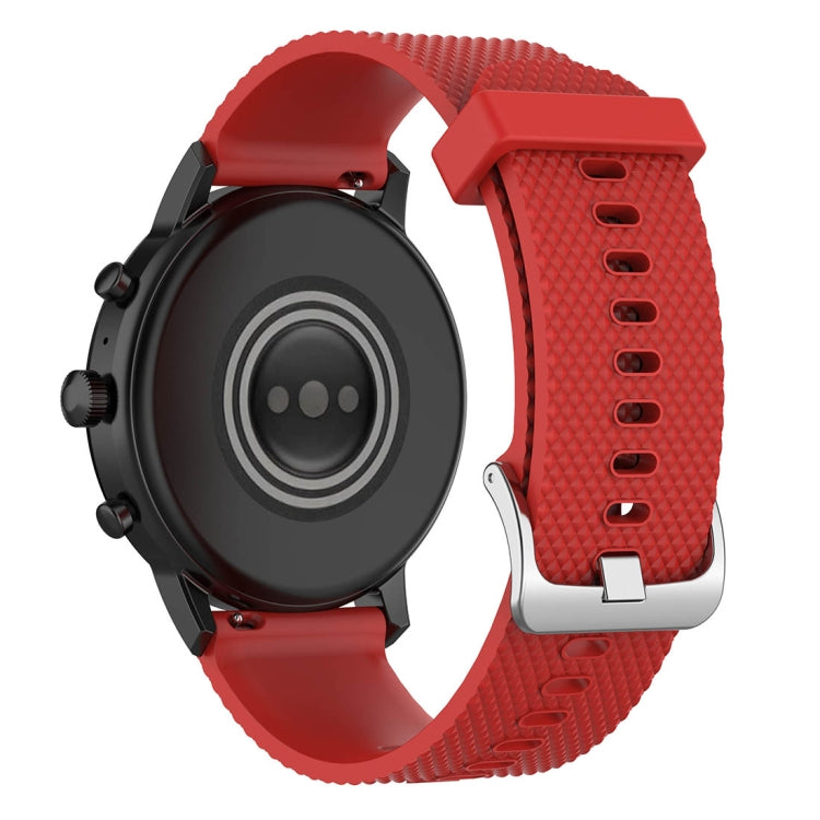 22mm Texture Silicone Wrist Strap Watch Band for Fossil Gen 5 Carlyle, Gen 5 Julianna, Gen 5 Garrett, Gen 5 Carlyle HR (Red) - Watch Bands by buy2fix | Online Shopping UK | buy2fix