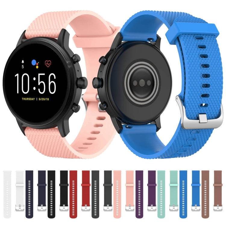 22mm Texture Silicone Wrist Strap Watch Band for Fossil Gen 5 Carlyle, Gen 5 Julianna, Gen 5 Garrett, Gen 5 Carlyle HR (Grey) - Watch Bands by buy2fix | Online Shopping UK | buy2fix