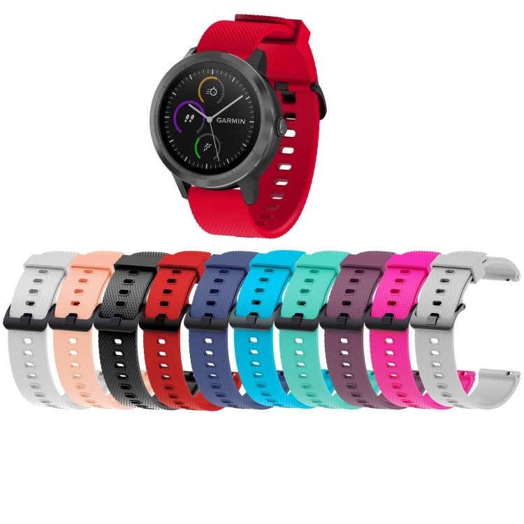 Silicone Sport Watch Band for Garmin Vivoactive 3 20mm(Black) - Watch Bands by buy2fix | Online Shopping UK | buy2fix