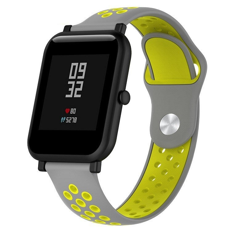 Double Colour Silicone Sport Watch Band for Huawei Watch Series 1 18mm(Yellow + Grey) - Watch Bands by buy2fix | Online Shopping UK | buy2fix