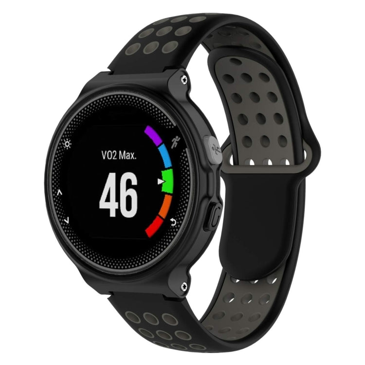Double Colour Silicone Sport Watch Band for Garmin Forerunner 220 / Approach S5 / S20(Black Grey) - Watch Bands by buy2fix | Online Shopping UK | buy2fix