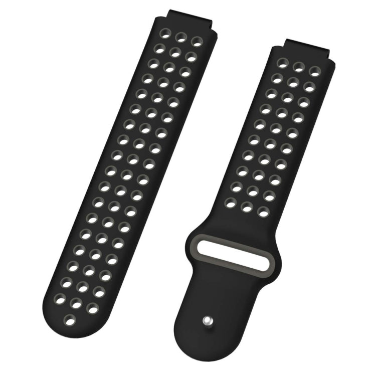 Double Colour Silicone Sport Watch Band for Garmin Forerunner 220 / Approach S5 / S20(Black Grey) - Watch Bands by buy2fix | Online Shopping UK | buy2fix