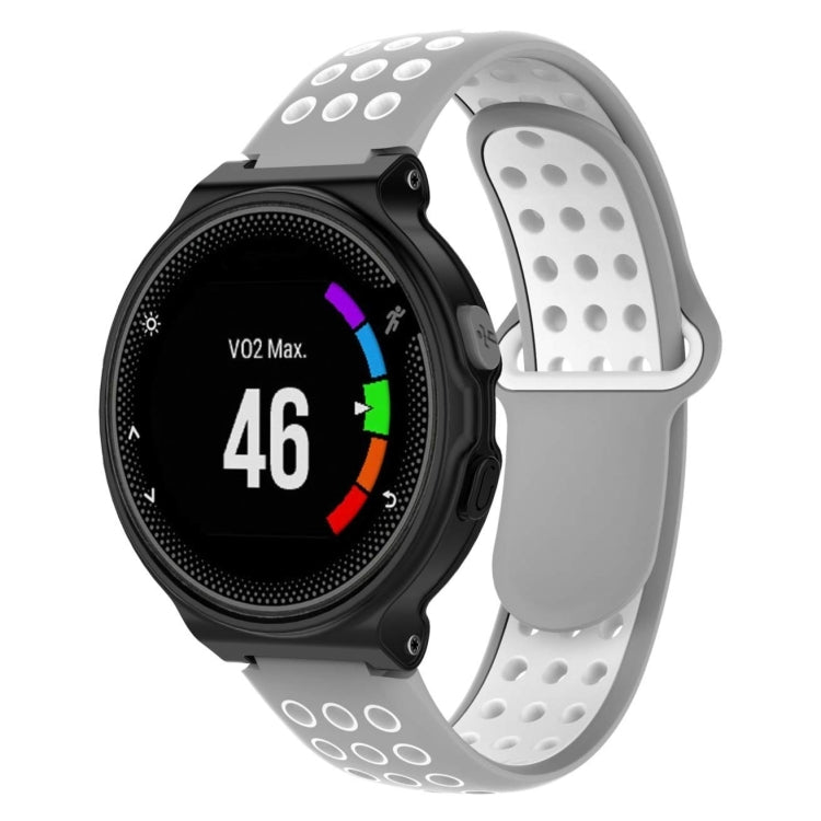 Double Colour Silicone Sport Watch Band for Garmin Forerunner 220 / Approach S5 / S20(Grey White) - Watch Bands by buy2fix | Online Shopping UK | buy2fix