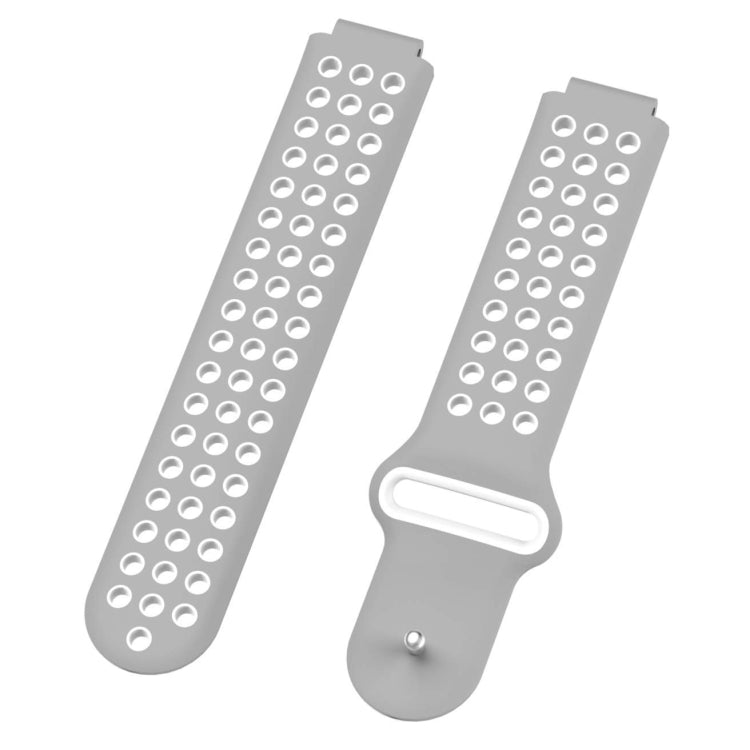 Double Colour Silicone Sport Watch Band for Garmin Forerunner 220 / Approach S5 / S20(Grey White) - Watch Bands by buy2fix | Online Shopping UK | buy2fix