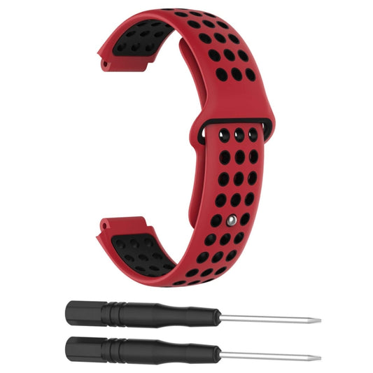 Double Colour Silicone Sport Watch Band for Garmin Forerunner 220 / Approach S5 / S20(Red + Black) by buy2fix