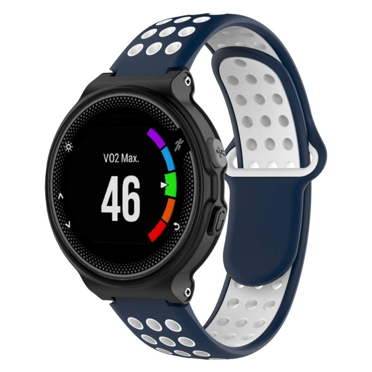 Double Colour Silicone Sport Watch Band for Garmin Forerunner 220 / Approach S5 / S20(White Blue) - Watch Bands by buy2fix | Online Shopping UK | buy2fix