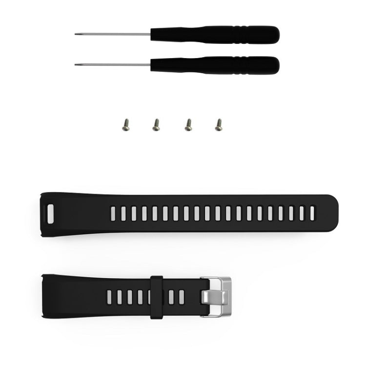 Silicone Sport Watch Band for Garmin Vivosmart HR(Black) - Watch Bands by buy2fix | Online Shopping UK | buy2fix